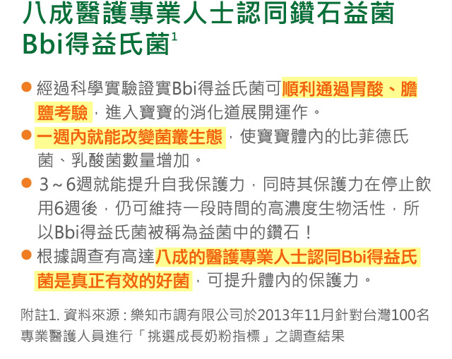 Bbi得益氏菌鑽石級益菌讓寶寶從內提升自我保護力